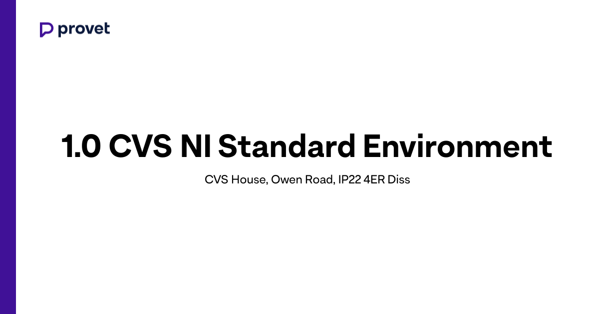 Book a Vet Appointment | 1.0 CVS NI Standard Environment, Diss | Provet.com