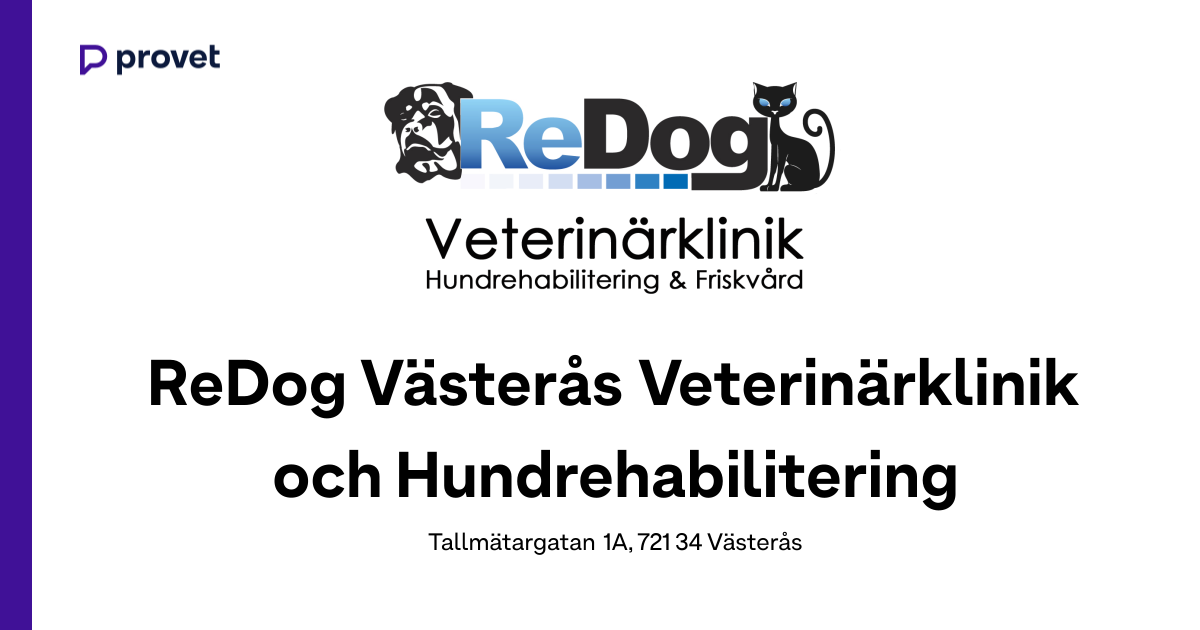 ReDog Västerås Veterinärklinik och Hundrehabilitering, Västerås | Boka tid